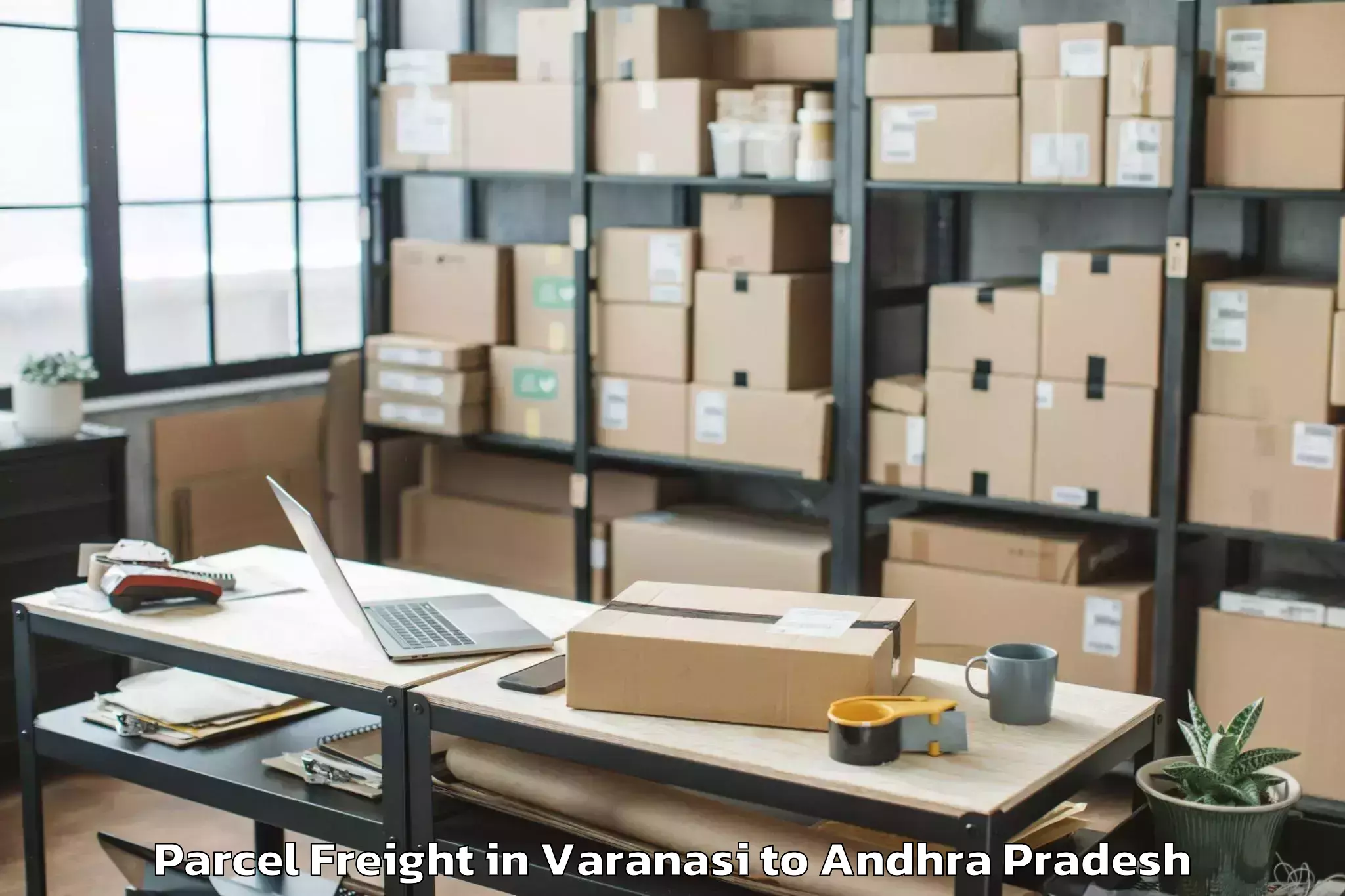 Book Varanasi to Akasahebpeta Parcel Freight Online